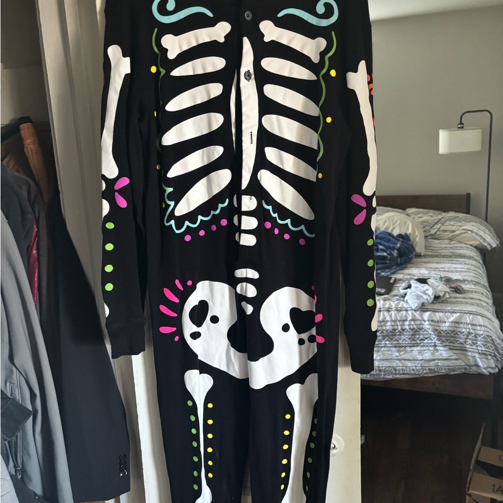 Old Navy men’s Colorful Skeleton Costume - Black and White